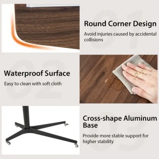 Costway Mobile Standing Desk Pneumatic Adjustable Overbed Table Rolling Laptop Cart image {8}