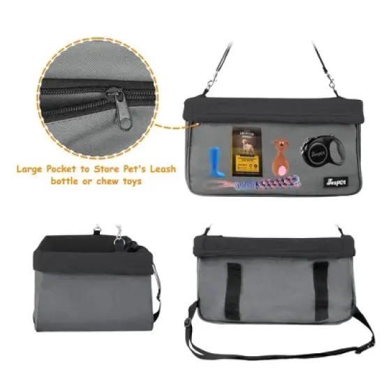 GOOPAWS Pet Travel Safety Booster Dog Car Seat with Seat Belt, 16'' image {3}