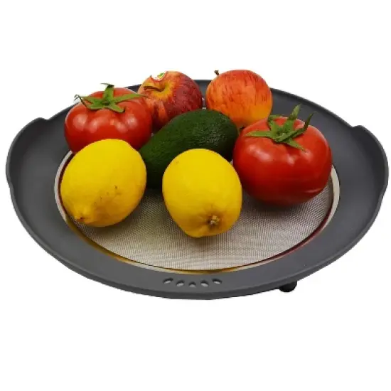 SAMMART Stainless Steel Colander Strainer Plates, Self-draining Fruit/Cold Noodles Dishes image {3}