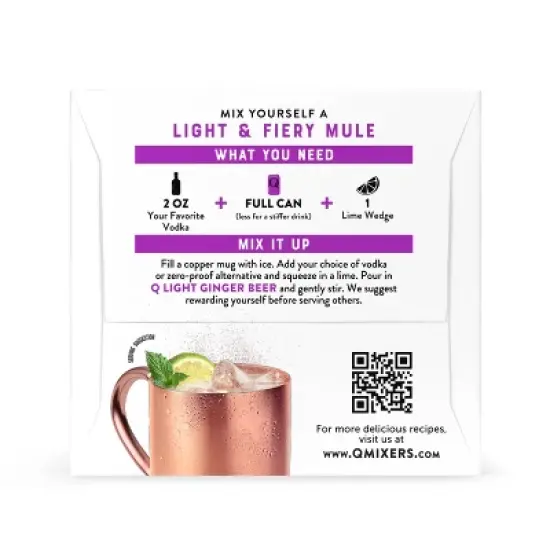 Q Mixers Light Ginger Beer - 4pk/222ml Cans image {5}