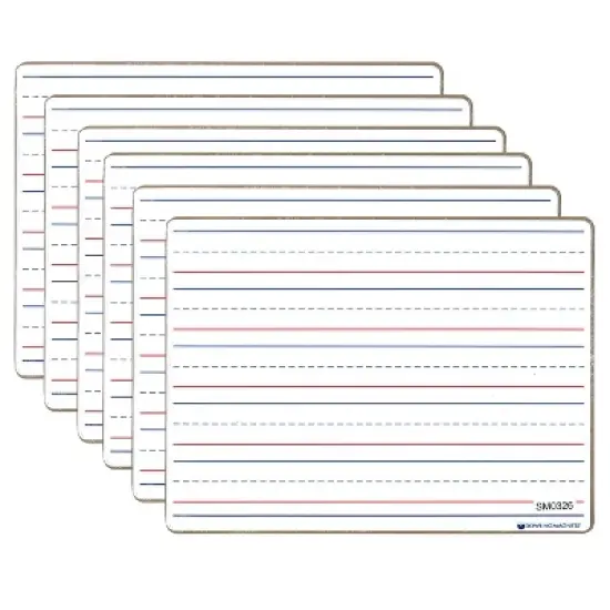Dowling Magnets&reg; Double-sided Magnetic Dry-Erase Board, Line-Ruled/Blank, Pack of 6 image {3}