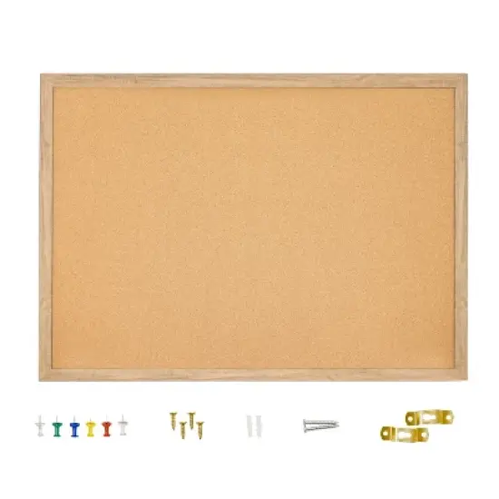 Sunnydaze Cork Bulletin Board with MDF Frame and Pushpins - 47.25" x 35.5" image {9}