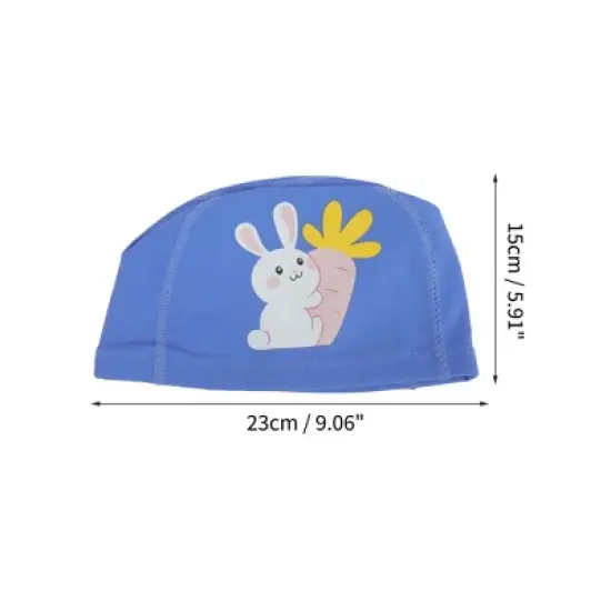 Unique Bargains Kid's Knitted PU Cartoon Carrot Rabbit Swim Cap 1 Pc image {3}