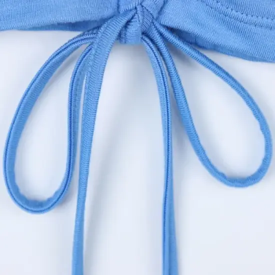 Women's Mermaidcore Cropped Gathered Front Tank Top image {3}