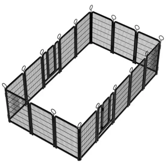 KTMBDW 16 Panels Heavy Duty Metal Playpen with Self-Locking Gate, Extra Tall 40" Dog Fence Pet Exercise Pen for Outdoor and Indoor-Large Dogs, Black image {7}