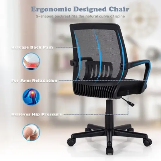 Costway Mesh Office Chair  Height Adjustable Executive Chair w/ Lumbar Support image {5}