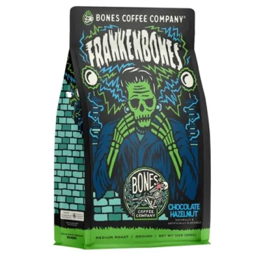 Bones Coffee Company Frankenbones, Chocolate Hazelnut Flavor 12 oz (Ground) image {3}