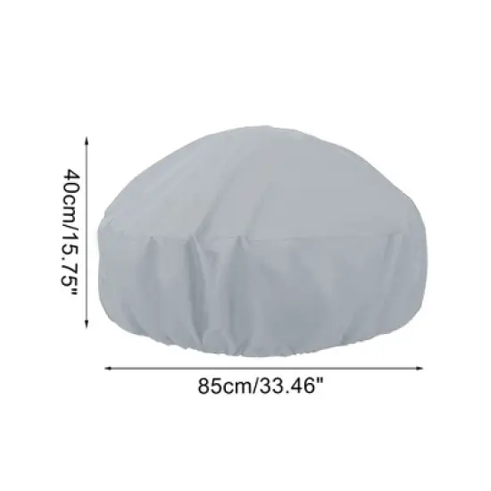 Unique Bargains Dustproof Fire pit stove Dust Cover 33.46"x33.46"x15.75" Gray 1 Pc image {3}