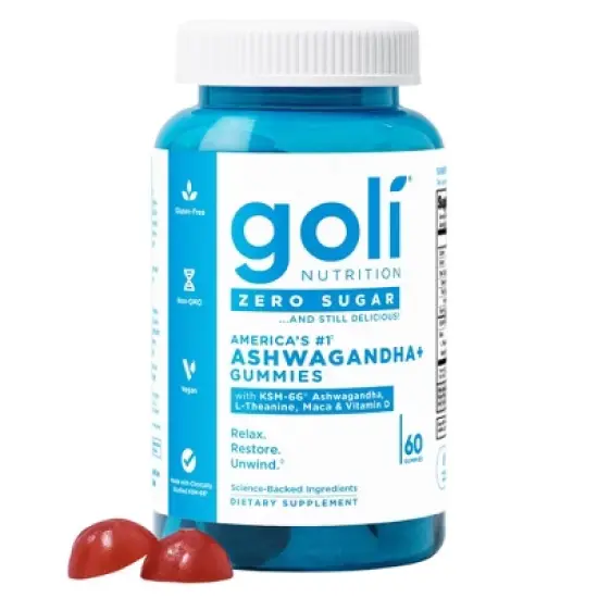 Goli Nutrition Ashwagandha Sugar Free Dietary Supplement Vegan Gummies - 60ct image {7}
