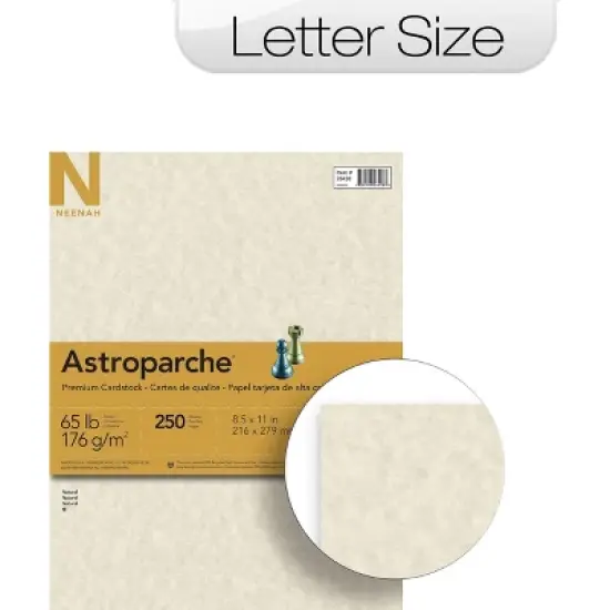 Neenah Paper Astroparche Specialty Card Stock 65 lbs. 8-1/2 x 11 Natural 250 Sheets/Pack 26428 image {2}