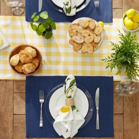 DII Nautical Blue Ribbed Placemat Set/6 image {4}