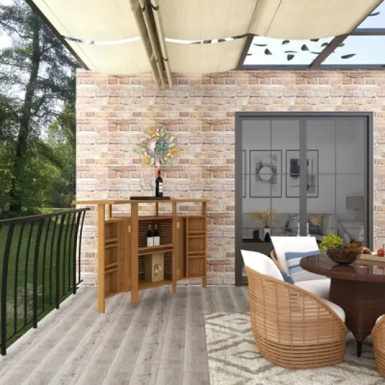 Patio Bar Table Teak - Olivia & May image {12}