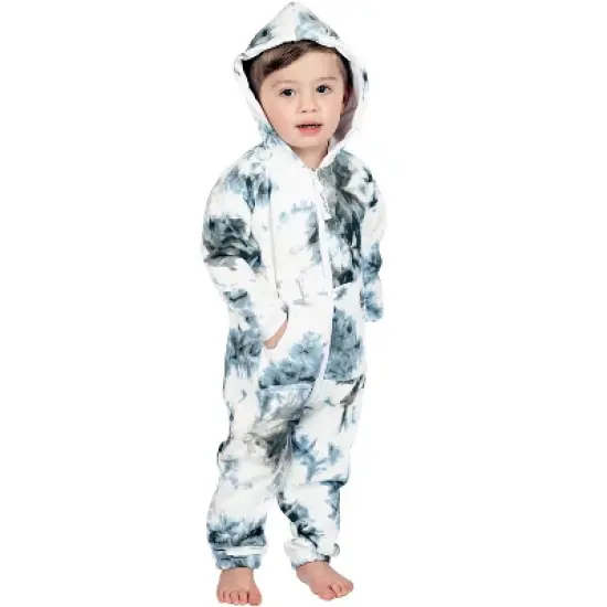 Joggies - TieDye Black Infant Footless Hoodie Onesie image {3}