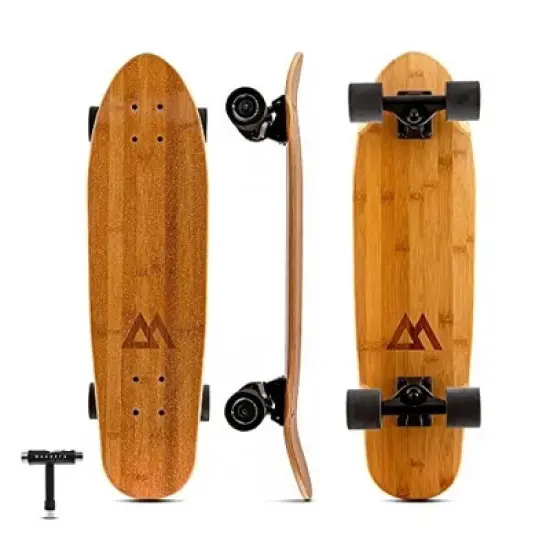 Magneto Complete Skateboard | 27.5" x 7.5", Canadian Maple Double Kick Concave Deck | For Beginners, Teens & Adults (Bamboo) image {7}