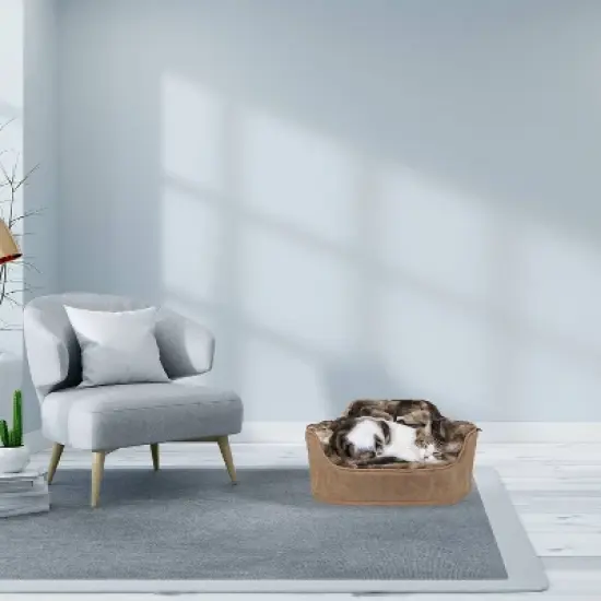 Precious Tails Princess Faux Fur Cat and Dog Bolster - Brown image {3}