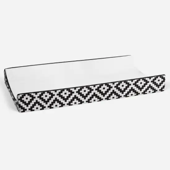 Bacati - Love Black/White Diamond Plush Changing Pad Cover image {2}