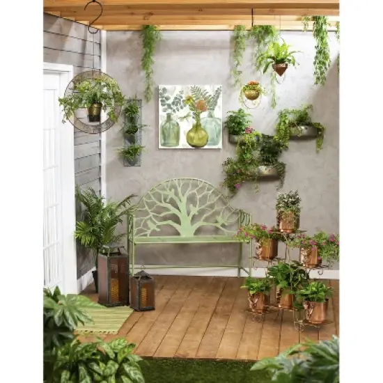 Evergreen Set of 3 Wall Metal Planter- 12 x 4 x 5, 10 x 10 x 10, 11 x 11 x 11 Inches Fade and Weather Resistant Outdoor Decor image {5}