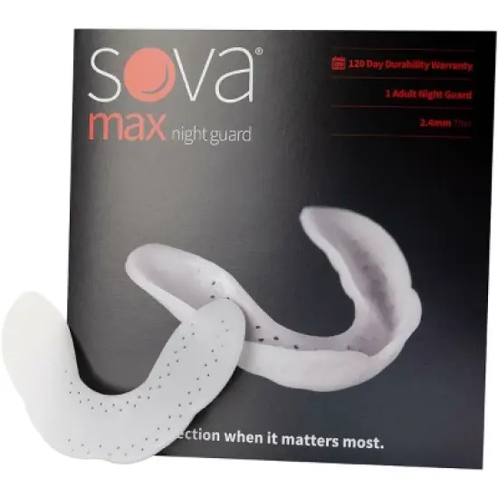 SOVA Max Night Guard 2.4mm Adult Mouthguard with Case - Snow White image {1}