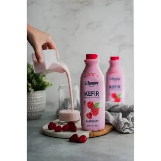 Lifeway Kefir Raspberry Low Fat Milk Smoothie - 32 fl oz image {2}