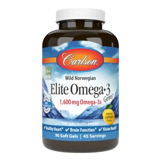 Carlson - Elite Omega-3 Gems, 1600 mg Omega-3s, Norwegian, Wild Caught, Sustainably Sourced, Lemon image {4}