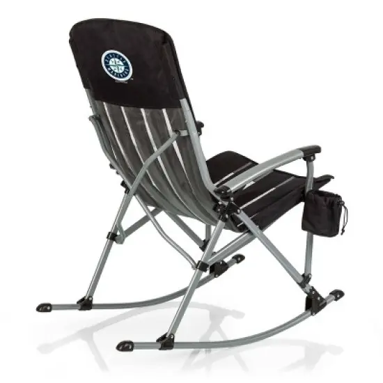 MLB Seattle Mariners Outdoor Rocking Camp Chair - Black image {5}