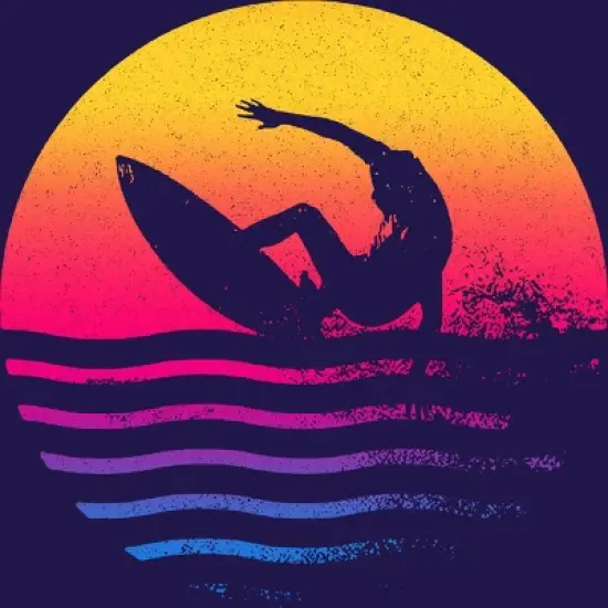Junior's Design By Humans Surfer Waves By clingcling T-Shirt image {1}