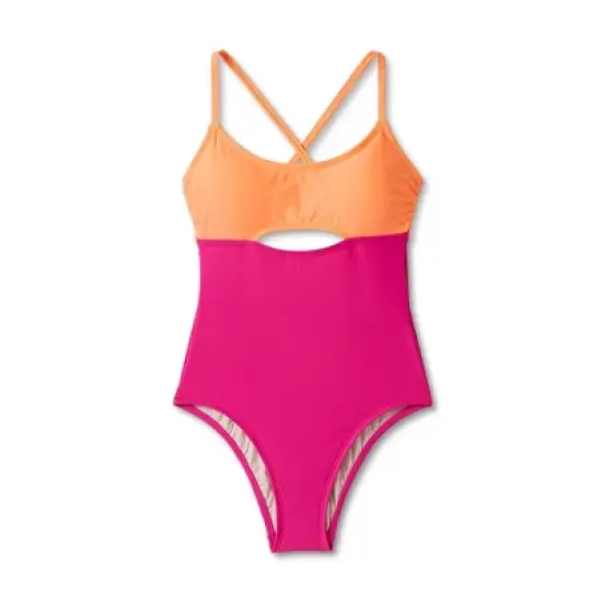 Women's Cut Out Colorblock Medium Coverage One Piece Swimsuit - Kona Sol&trade; Multi image {4}