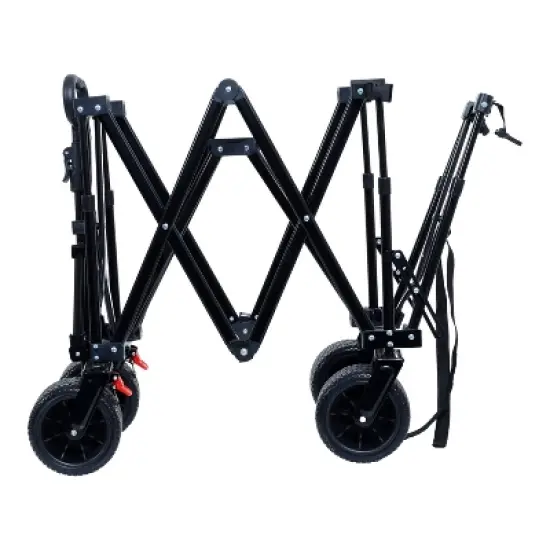 Foldable Wagon with Extended Tailgate, Extra Long Extender Wagon Cart,Beach Wagon Cart Heavy Duty 400LBS with Large All-Terrain Beach Wheels image {1}