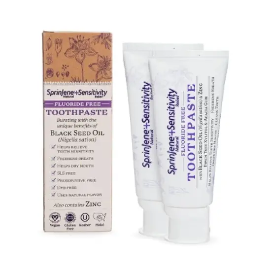 SprinJene Natural FF Sensitive Relief Toothpaste - 3.5oz image {9}