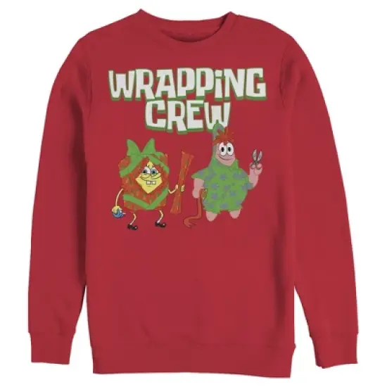 Men's SpongeBob SquarePants Christmas Wrapping Crew Sweatshirt image {3}