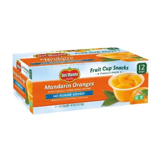 Del Monte Mandarin Oranges Fruit Cup Snacks image {2}