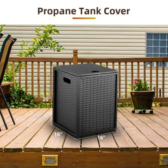 Garvee Propane Tank Cover Table Outdoor for 20Lbs Propane Tank, Outdoor Gas Tank Table with Storage Sides, Functional Table & Cover for Gas Fire Pit image {3}