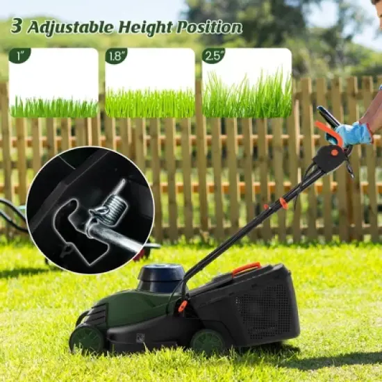 Costway Electric Corded Lawn Mower 12-AMP 14-Inch Walk-Behind Lawnmower with Collection Box image {5}