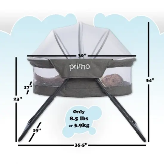 Primo Cocoon Deluxe Folding Indoor & Outdoor Travel Bassinet image {6}