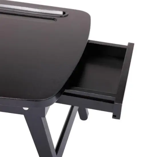 BirdRock Home Portable Sit or Stand Desk with Storage Drawer and Media Slot - Espresso image {6}