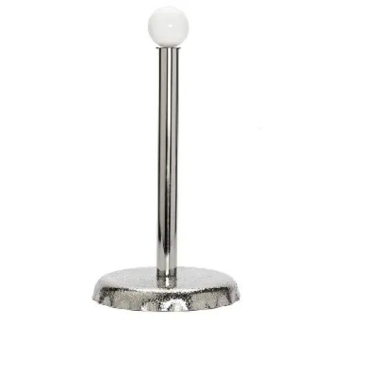 Classic Touch Silver Paper Towel Holder with White Marble Tip image {2}