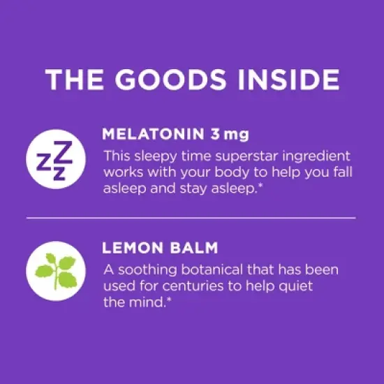 OLLY Vegan Sleep Fast Dissolves Multivitamins 3mg Tablets - 30ct image {2}