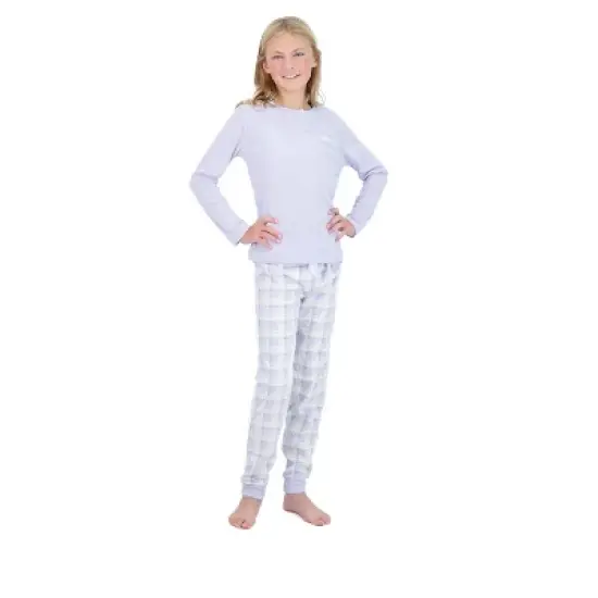 Sleep On It Girls 2-Piece Fleece Pajama Set - Purple Plaid image {5}