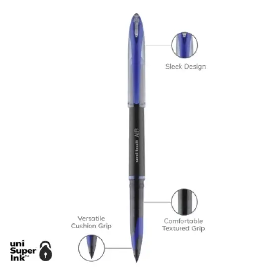 Uni-ball Air Rollerball Pen .7mm Blue Ink Dozen 1927701 image {2}