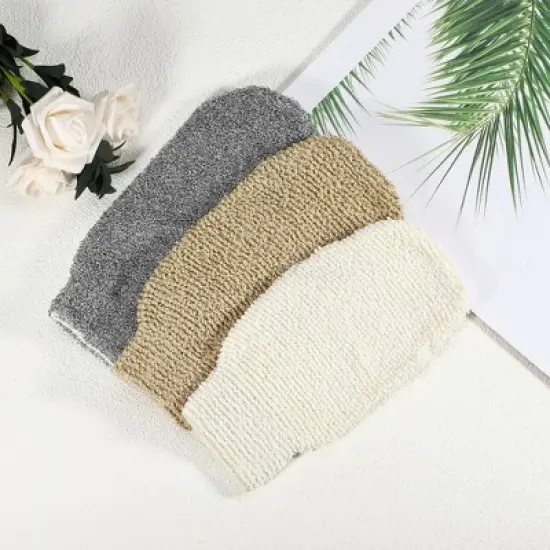 Unique Bargains Shower Gloves for Bath 8.66"x4.33" Gray Brown Beige 3 Pcs image {5}