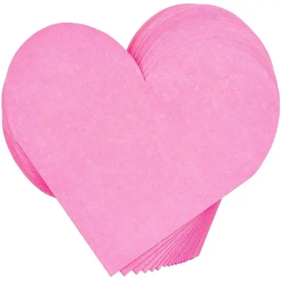 Blue Panda 50-Pack Hot Pink Heart Shaped Disposable Cocktail Paper Napkins for Valentines Party Supplies image {6}