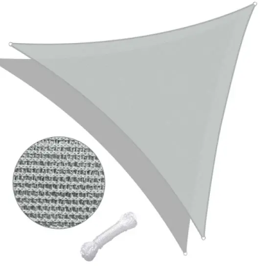 LAGarden 28FT HDPE Triangle Sun Shade Sail image {12}