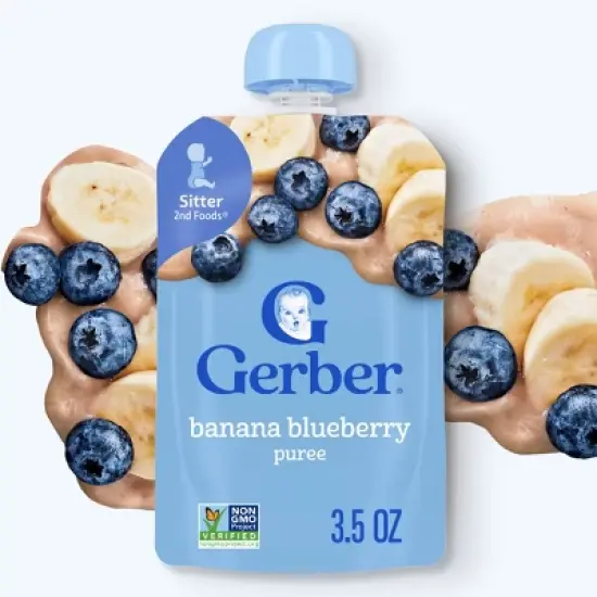 Gerber Toddler Baby Food Pouch - Banana Blueberry - 3.5oz image {1}