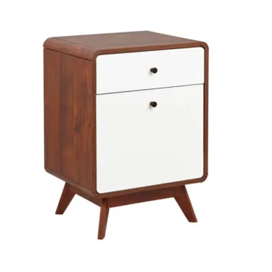 Cassie 2 Drawer File Cabinet White/Walnut - Buylateral image {5}
