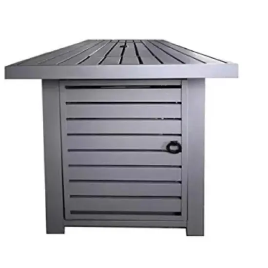 25 H x 42 W Outdoor Fire Pit Table with Lid (Gray) image {1}