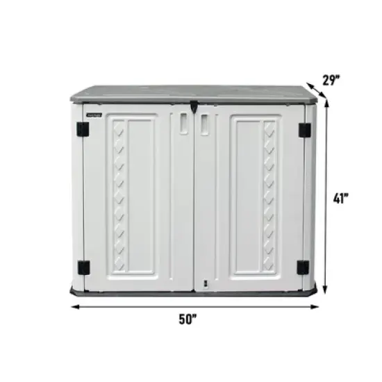 WELLFOR 185 gal Horizontal Storage Deck Box Beige image {7}