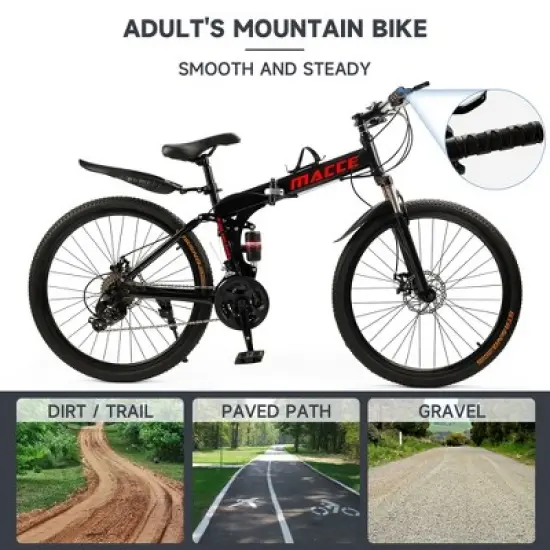 Topteng 27 Speed 26 inches Folding Bike Mountain Bicycle with Cup Holder image {6}