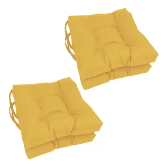 Blazing Needles, 16-inch Spun Polyester Solid Outdoor Square Tufted Chair Cushions (Set of 4) image {9}