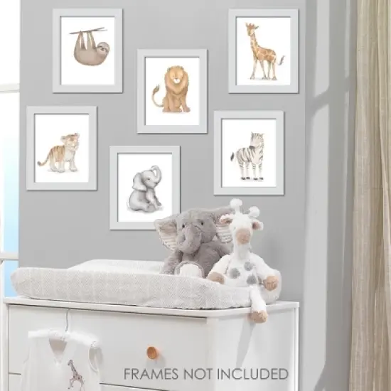 Lambs & Ivy Watercolor Safari Jungle Animals Unframed Nursery/Child Wall Art image {3}