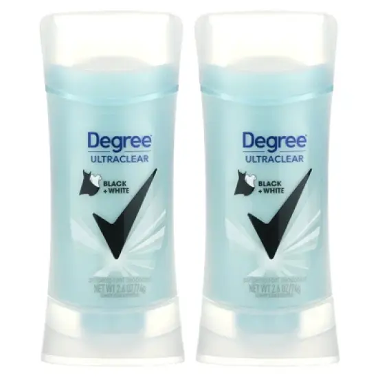 Degree UltraClear, Black + White, Antiperspirant Deodorant, 2 Pack, 2.6 oz (74 g) Each image {4}